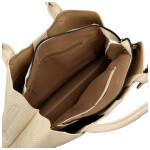 Módní dámská koženková kabelka do ruky Beatis, krémová