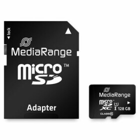 MediaRange MR945 128GB MicroSD + adaptér černá / Class 10 / UHS-I / čtení: až 80MBs (MR945)