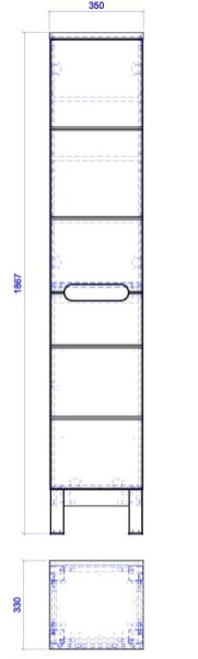 COMAD - Vysoká skříňka 2 dvířka BALI bílá 5907611647431