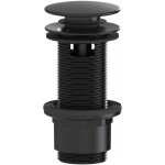 CERANO Umyvadlová výpusť - 5/4“ click-clack s přepadem - plast - 67/82mm - černá matná