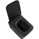 CERANO - WC závěsné Forte, Rimless - bezokrajové splachování + Slim/SoftClose sedátko - černá matná - 51x36 CER-538750