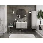 MEXEN/S - Rivel koupelnová skříňka 90 cm s umyvadlem Vela, 2 zásuvky, reliéf , šedá mat/bílá mat 91A20-09047-2-BFF62-W23M01