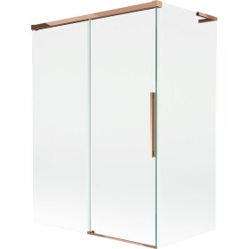 MEXEN/S - Rox L vanová zástěna 2-křídlová posuvná 120 + 70 x 150, transparent, růžové zlato 8C9L-120-070-60-00
