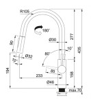 FRANKE - Baterie Dřezová baterie FC 5968.901, s výsuvnou sprškou, matná černá 115.0575.968