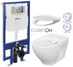 JIKA předstěnový instalační 8 cm systém bez tlačítka + WC CERSANIT CLEANON MODUO + SEDÁTKO H894652 X MO1