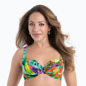 Dámská plavková podprsenka Hermine Top Bikini - horní díl 8415-1 zelená/květiny - Anita Classix 75C