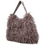 Stylová dámská plyšová kabelka do ruky Oresti, tmavě šedá