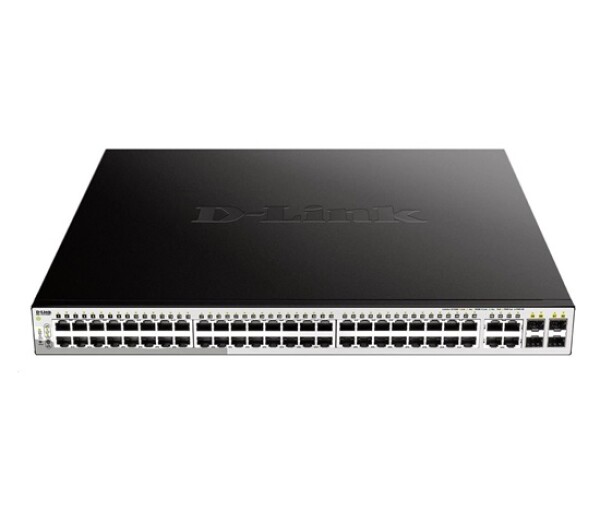 D-Link DGS-1210-52MP 52-Port Gigabit Smart+ PoE Switch, 48x GbE PoE+, 4x RJ45/SFP, PoE 370W EDF_385525