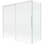 MEXEN/S - Rox vanová zástěna 2-křídlová posuvná 160 + 75 x 150, transparent, bílá 8C9-160-075-20-00
