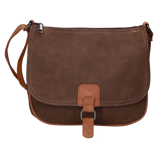 Trendy dámská koženková crossbody kabelka Ulipa, tmavě hnědá