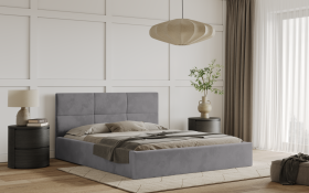 FRONTI Postel TIVOLI 120x200 světlešedá s úložným prostorem