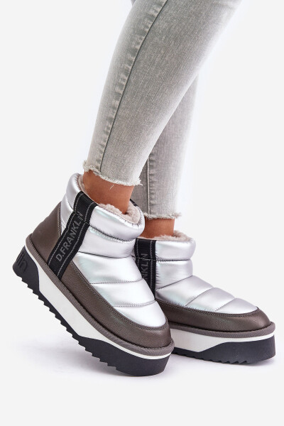 Nízké Sněhové Boty Na Tlusté Podešvi D.Franklin DFSH371010 Stříbrné 39