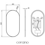 CERANO - Koupelnové LED zrcadlo Balzo, kovový rám - černá matná - 40x60 CER-NT8144H-40X60