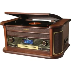 ROADSTAR HIF-1996D+BT hnědá / Gramofon / 33 45 78 RPM / CD / BT / DAB+ a FM / USB / Kazety (7621800032416)