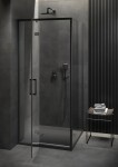 CERSANIT - Sprchové dveře LARGA ČERNÉ 120X195, pravé, čiré sklo S932-126