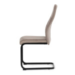 Židle jídelní, cappucino látka, černý kov