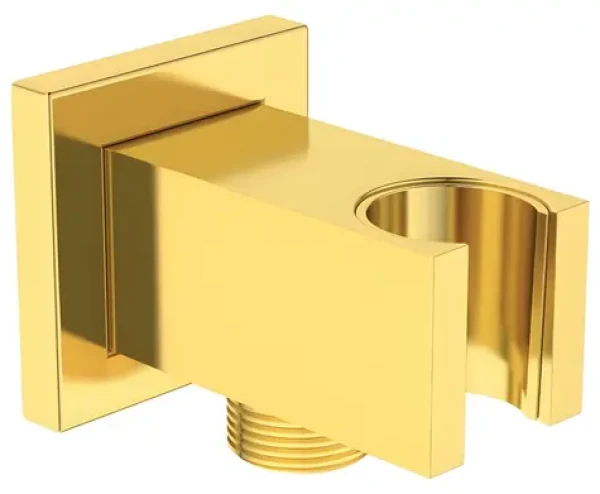Ideal Standard Nástěnné kolínko s držákem kartáčované zlato / Nástěnné kolínko s držákem / Hranaté / G 1/2" (BC771A2)