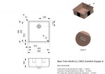 Nerezový dřez Reginox New York 40x40, R38727, Copper / měď R38727