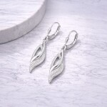 Stříbrné visací náušnice se zirkony Catherine - stříbro 925/1000, Stříbrná