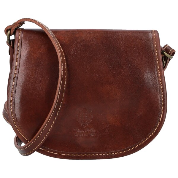 Malá dámská kožená crossbody Lorentii, hnědá