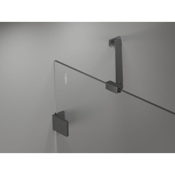 MEXEN/S - Lunar vanová zástěna FIX 70 x 150, transparent, grafit metal 897-070-000-95-00