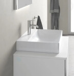 DURAVIT - DuraSquare Umyvadlo 600x470 mm, bez přepadu, s otvorem pro baterii, DuraCeram, WonderGliss, bílá 23536000711