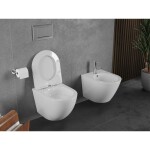 MEXEN/S - Lena Závěsná WC mísa Rimless Tornado včetně sedátka s slow slim, duroplast, bílá lesk 30220300T