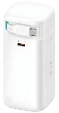 USAMS XMF Series Powerbanka výsuvný kabel USB-C bílá / Power Bank / 18000 mAh / PD 45W / 2x USB-C (20KCD21602)