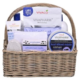 Proutěný dárkový koš kosmetiky s kozím mlékem