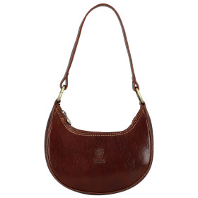 Luxusní dámská kožená kabelka na rameno Delami Vera Pelle Venny, hnědá