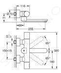 GROHE - Eurosmart Cosmopolitan E Termostatická elektronická umyvadlová baterie, chrom 36333000