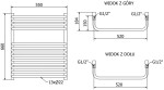 MEXEN/S - Apollo radiátor + topná tyč 660 x 550 mm, 600 W, bílá W117-0660-550-2600-20