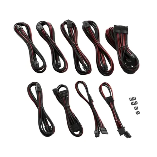 CableMod PRO ModMesh RT-Series Kabel Kits pro ASUS ROG Seasonic - černo-tmavě červená (CM-PRTS-FKIT-NKKBR-R)