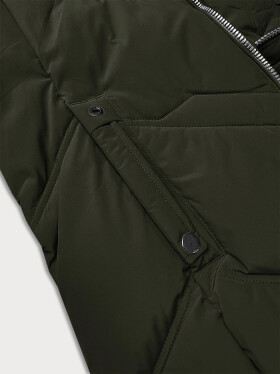 Dámská zimní plus size bunda v khaki barvě s kapucí S'west (B8300-11) odstíny zelené 54