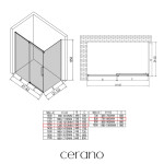 CERANO - Sprchový kout Lantono - levá - 8 mm - Soft-Close - chrom, mléčné sklo - 130x80 - posuvný CER-665368