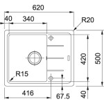 FRANKE - Basis Fragranitový dřez BFG 611-62, 62x50 cm, kašmír 114.0494.751