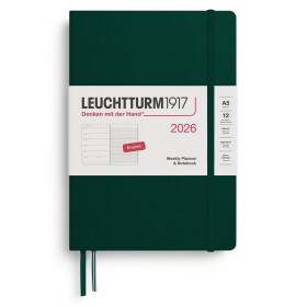 Weekly Planner Notebook 2026 Medium (A5) Forest Green