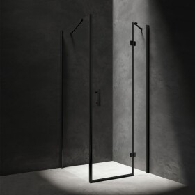 OMNIRES - MANHATTAN obdélníkový sprchový kout s křídlovými dveřmi, 120 x 80 cm černá mat / transparent /BLMTR/ MH1280BLTR