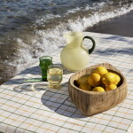 MADAM STOLTZ Skleněný džbán Light Yellow/Green, žlutá barva, sklo