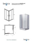 BESCO - Čtvercový sprchový kout MODERN 165 - Barva rámu - Chrom/Leštěný hliník (ALU), Rozměr A - 80, Rozměr B - 80, Rozměr C - 165, Směr zavírání - Univerzální Levé / Pravé, Výplň - Fume bezpečnostní sklo - 6 mm BD80CTVER65CG