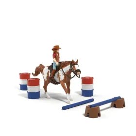 SCHLEICH Herní set Hannah s koněm a překážkami