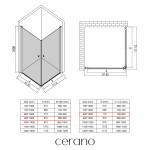 CERANO - Sprchový kout Antelo Duo L/P - 6 mm - černá matná, transparentní sklo - 90x80x190 - otočný CER-480397