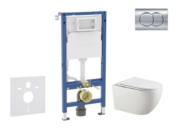 GEBERIT - Duofix Set předstěnové instalace, klozetu Gaia a sedátka softclose, tlačítko Delta01, lesklý chrom SANI11CA1136B