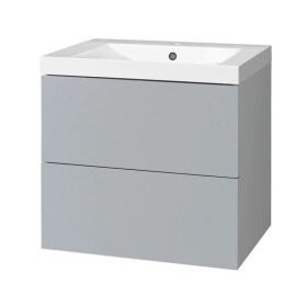 MEREO - Aira, koupelnová skříňka s umyvadlem z litého mramoru 61 cm, šedá CN730M