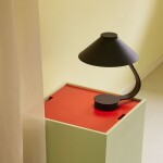 Hübsch Stmívatelná stolní LED lampa Muri Black, černá barva, kov