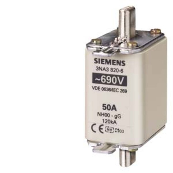 Siemens 3NA38206 sada pojistek Velikost pojistky = 0 50 A 690 V 3 ks