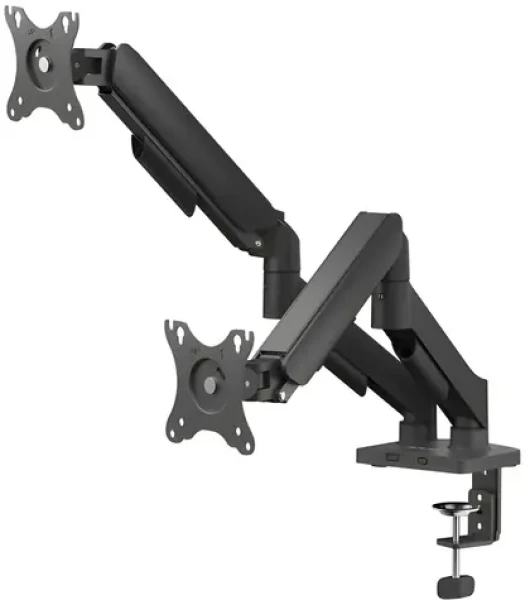 Savio UM-04 černá / Stolní držák pro 2 monitory / 17" - 32" / VESA 100x100 / naklápěcí, otočný (UM-04)