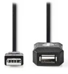 Nedis USB-A černá / Kabel USB / Aktivní prodlužovací / USB 2.0 / 5 m (CCGL60EXTBK50)