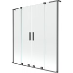 MEXEN/S - Velar L Duo dvoukřídlá posuvná vanová zástěna 140 x 150, transparent, grafit metal 896-140-003-02-95