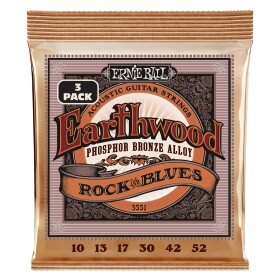 Ernie Ball 3551 Earthwood Rock & Blues Phosphor Bronze 3-Pack